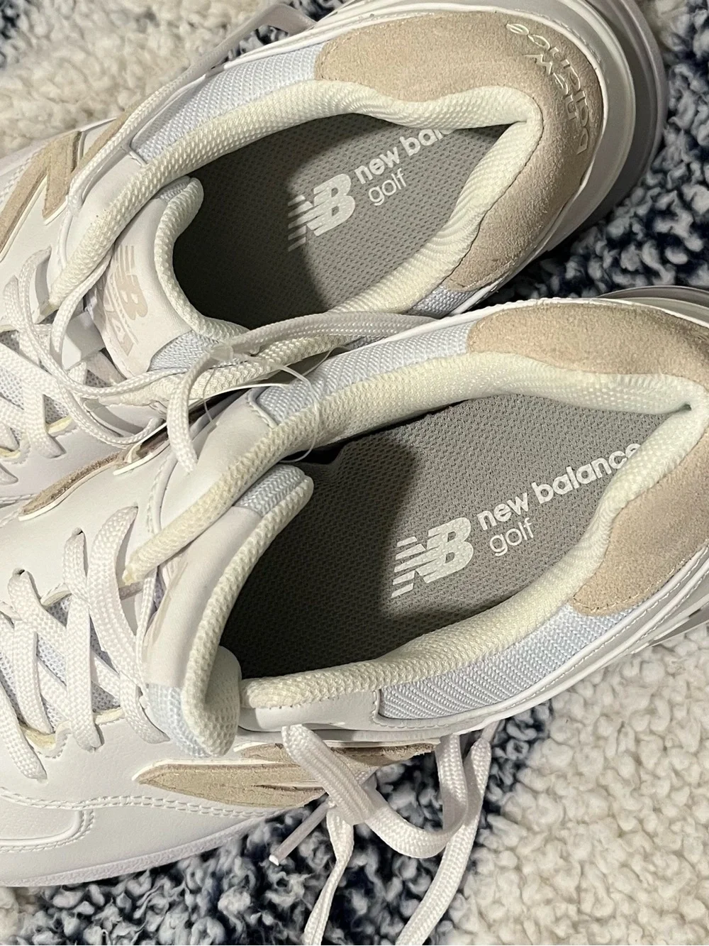 New Balance 574 Sneakers spikeless,Green V2 in White and Tan Unisex